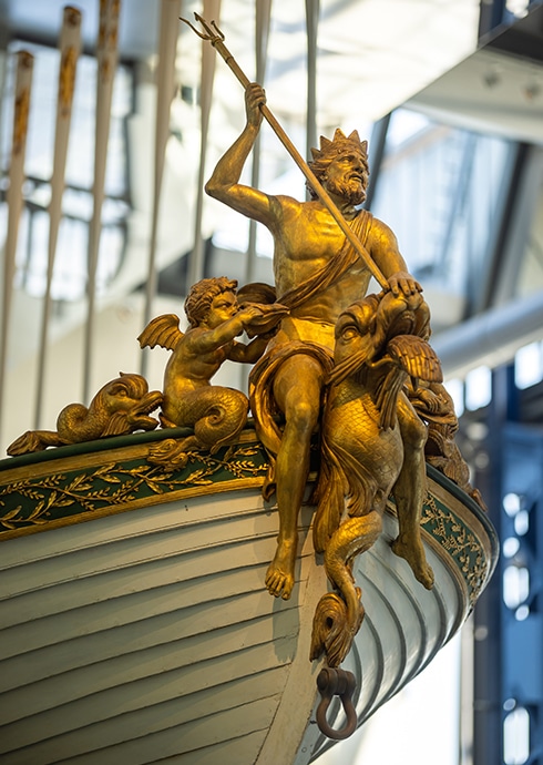 Das Canot de l&#039;Empereur, das vom Musée National de la Marine in den Ateliers des Capucins in Brest ausgestellt wird.